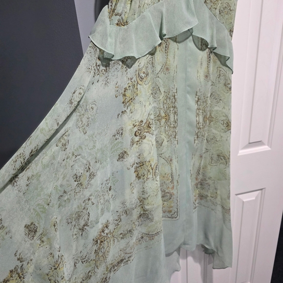 BCBGMaxAzria Mint Green Ruffle Slip Dress - Picture 7 of 7